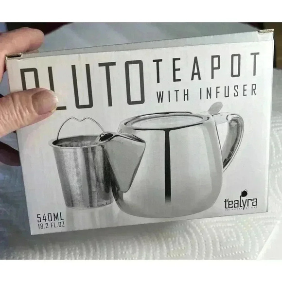 Tealyra Pluto Teapot With Infuser Silver 540 ML 18.2 FL OZ New In Box - Picture 1 of 7